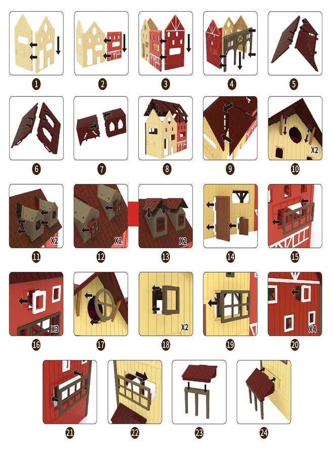 lonfypeng 136PCS Farm Animals Toys Set Comes with Barn, Tractor Trailer, Milking shed, Windmill, Farmer, Fence - Playset for Kids Toddlers Boys Girls 5+ Years Old - Image 5